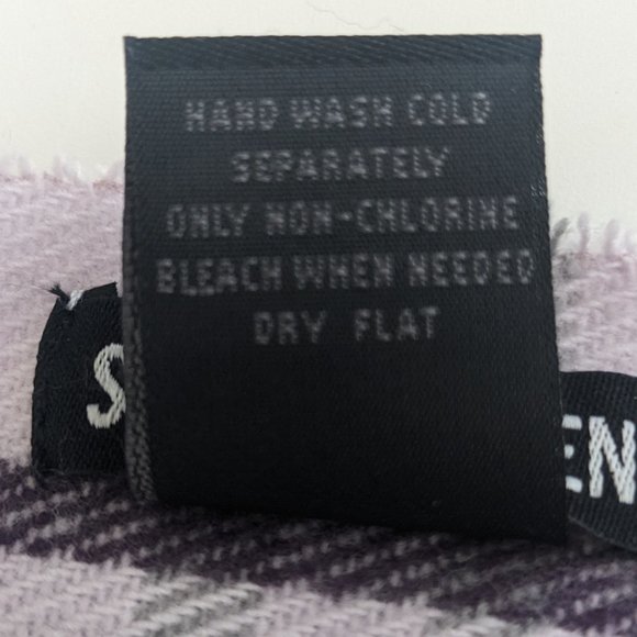 STEVE MADDEN Preppy Plaid Wrap Shawl Oversized Scarf Lilac Lavender Caramel NWT - Picture 6 of 12